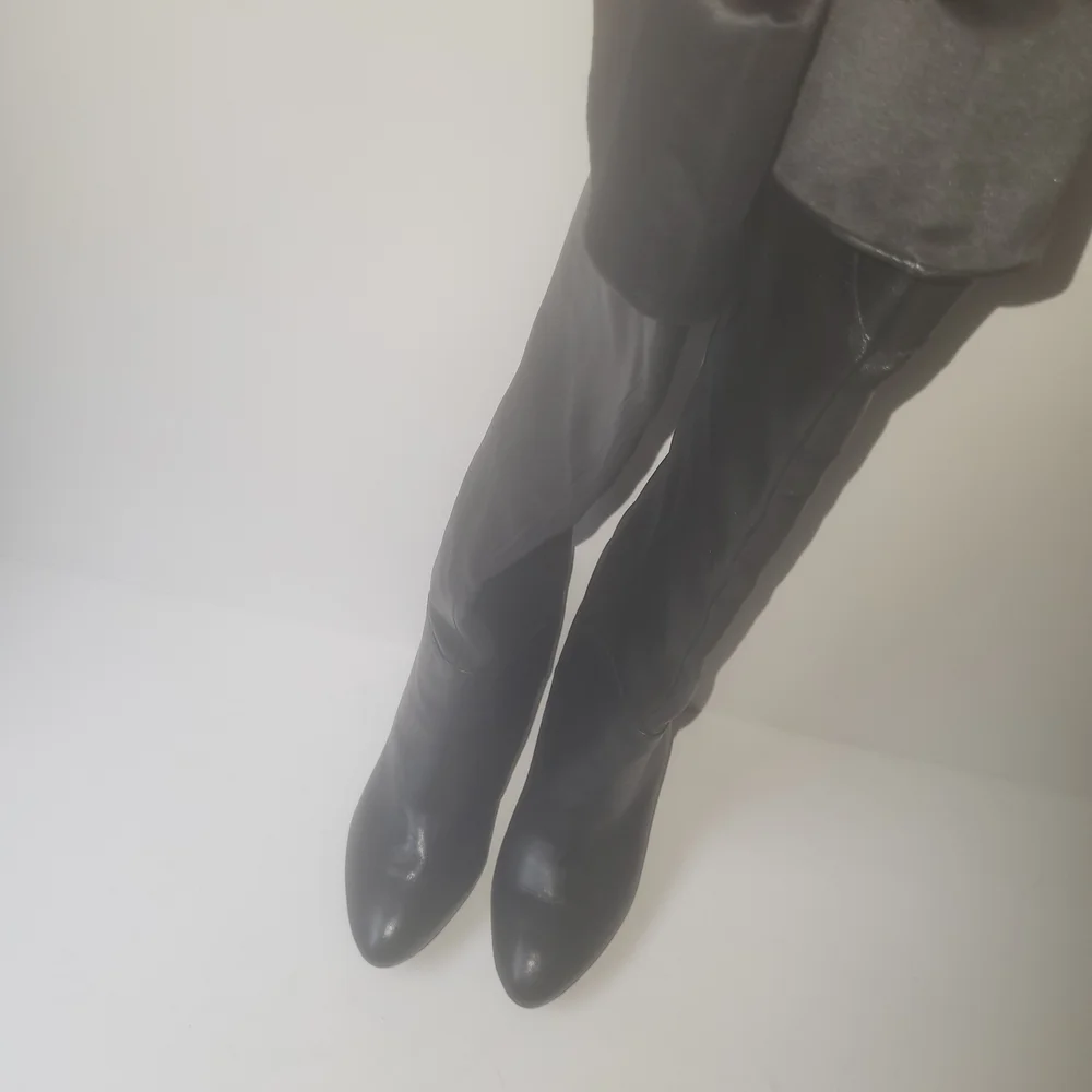 Guess Black Over the Knee Leather Boots